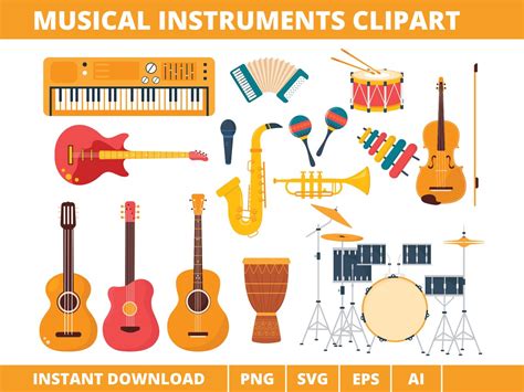 Image result for Clip Art of Musical Instruments