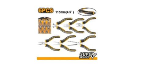 INGCO HMPS06115 6 Pcs Mini Plier Set 4.5"