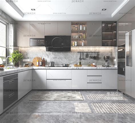 厨房，橱柜厨房用品…3d模型下载-【集简空间】「每日更新」