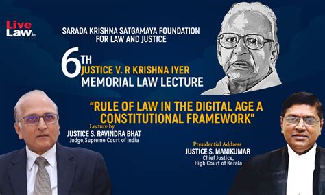 Full Video -6th Justice VR Krishna Iyer Memorial Lecture By Justice ...