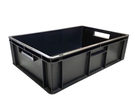 Buy Pack of 5 - Black 60 x 40 x 18cm Recycled Plastic Euro Stackable ...