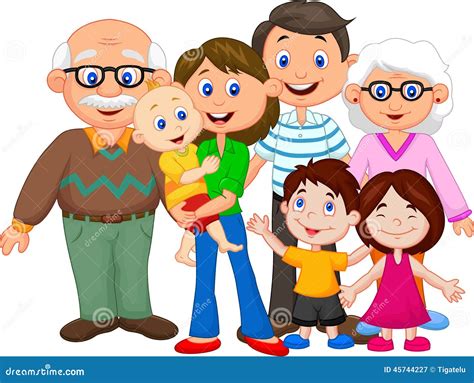 Happy cartoon family stock vector. Illustration of father - 45744227