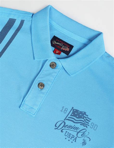 Buy Men Vertical Stripe Cotton Polo Shirt Blue|U.S. Polo Assn. India ...