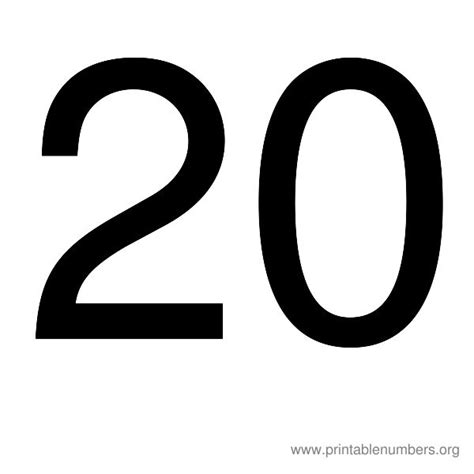 7 Best Images of Printable Number 20 - Printable Numbers 1 20 ...
