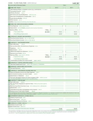 2012-2026 Form MGIC Cash Flow Analysis - Sam Method - Blank Fillable ...