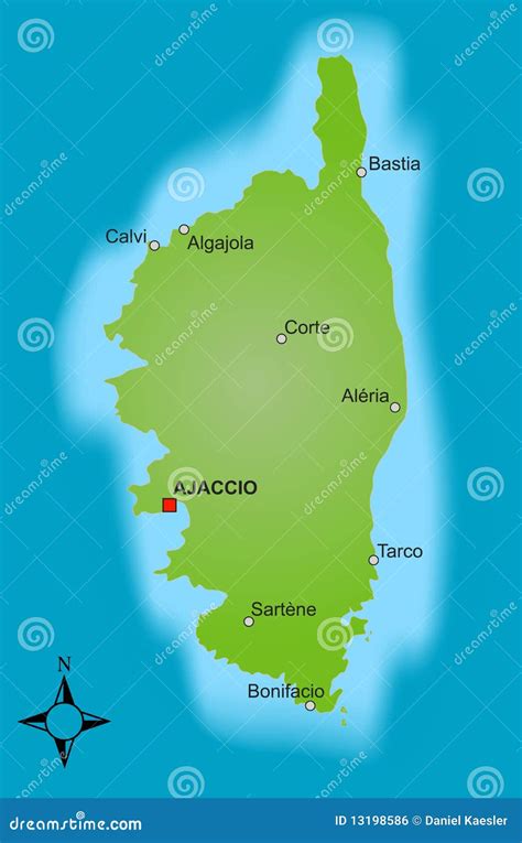 Map Corsica stock vector. Illustration of icon, plotting - 13198586