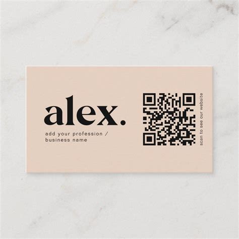 Modern Blush Pink QR Code Logo Business Card | Zazzle | Graphic design ...