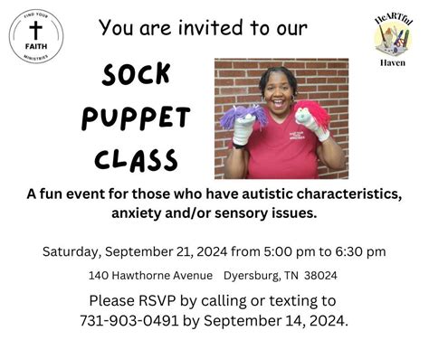 Sock Puppet Class at FYF Ministries, 140 Hawthorne Ave, Dyersburg, TN ...