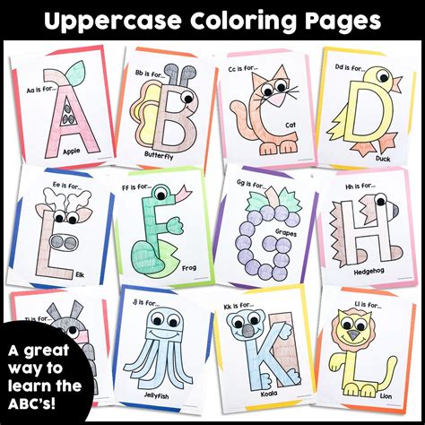 Uppercase and Lowercase Alphabet Coloring Pages Bundle - Crafty Bee Creations