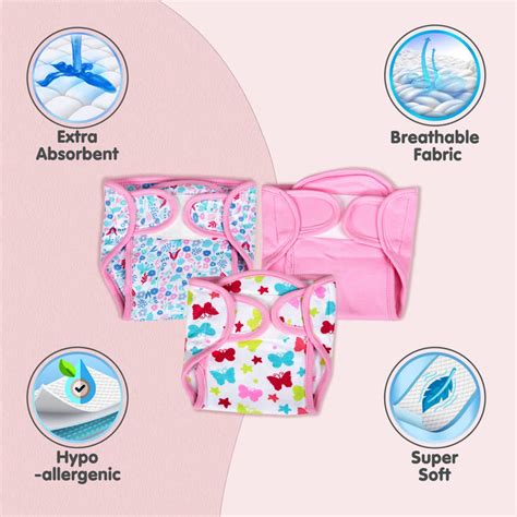 Mee Mee Reusable Baby Cloth Diaper, Double Leak Guard, High Absorption