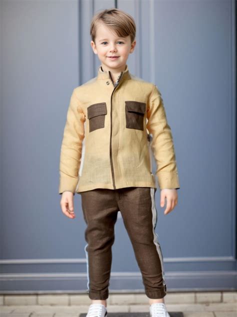 Premium Pure Linen Co-ords - Peach-Brown – Funny Bones Clothings