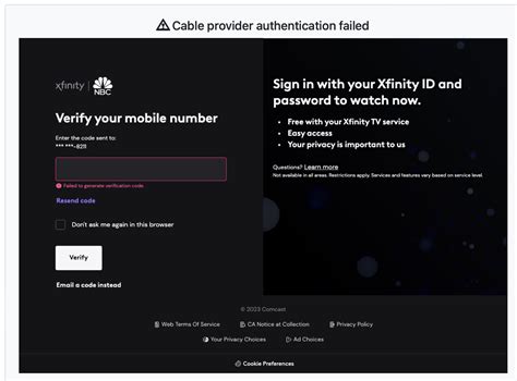 Verification Code Not Sent for Xfinity Account 的图像结果