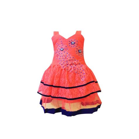Buy Fashionitz Girl's Self Design Net Party Wear Frock at Amazon.in