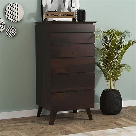 G Fine Furniture Wooden Tall Chest of Drawers | Side Console Cabinet ...
