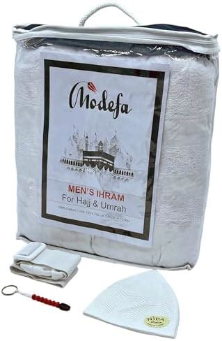 Modefa Islamic Men's Ihram Set for Hajj Umrah - 2 Piece Set - 110 x 220 ...