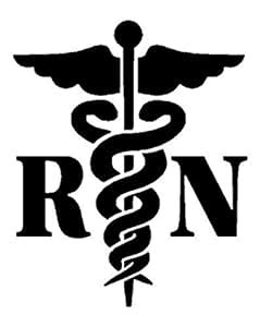 Fusion Graphix Registered Nurse RN White Decal Window Sticker - Black ...