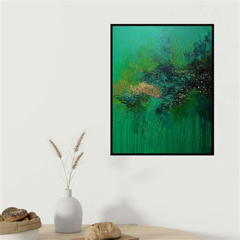"Invigorate": Green Acrylic Painting (30x24) by Kayal Vizhi – ArtZolo.com