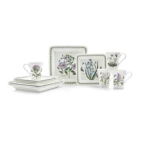 Portmeirion Botanic Garden 12-Piece Square Dinnerware Set - Fine ...