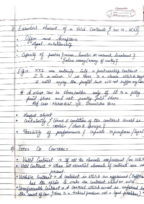 Contract Law - 1st Semester: Essential Elements & Types of Contracts ...