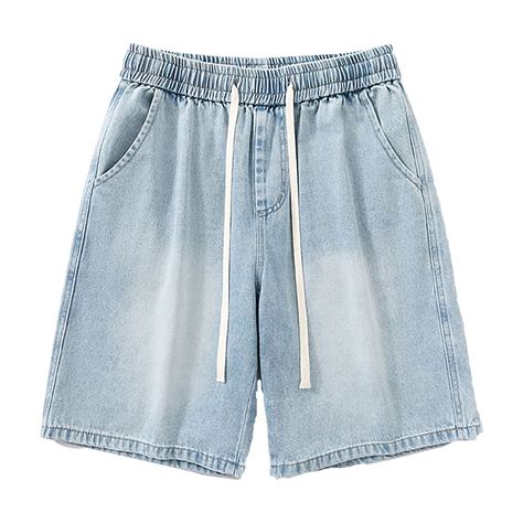 Mens Denim Shorts Elastic Waist Short Jeans Summer Comfort Dailywear ...