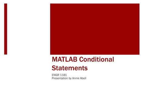 Conditional Statements in MATLAB 的图像结果