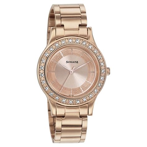 Buy Online Sonata Blush It Up Rose Gold Dial Women Watch With Stainless ...