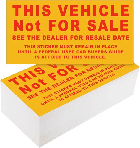 Amazon.com - Sayglossy 200 Pcs Car Dealership Supplies This Vehicle Not for Sale Stickers Car ...