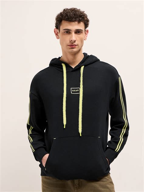 Shop Black Hoodie with Neon Drawstrings & “Go Everywhere Do Everything ...