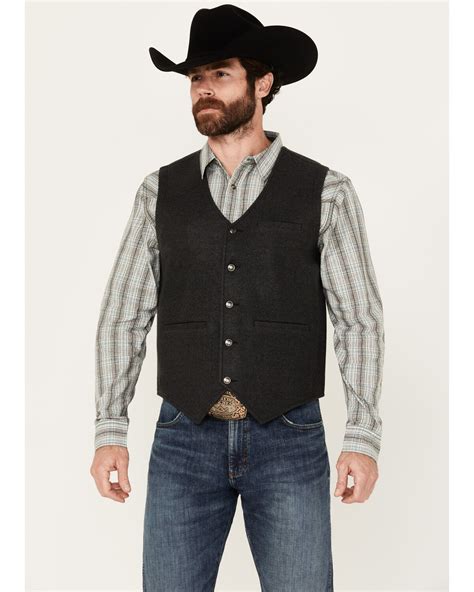 Button Front Wool Vests For Men