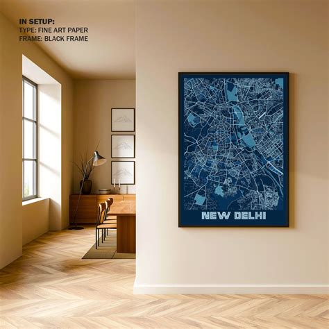 New Delhi-India City Map: Buy Premium Framed Old & Modern Map Art ...