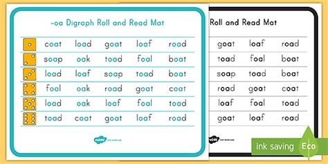 -oa Digraph Roll and Read Mat
