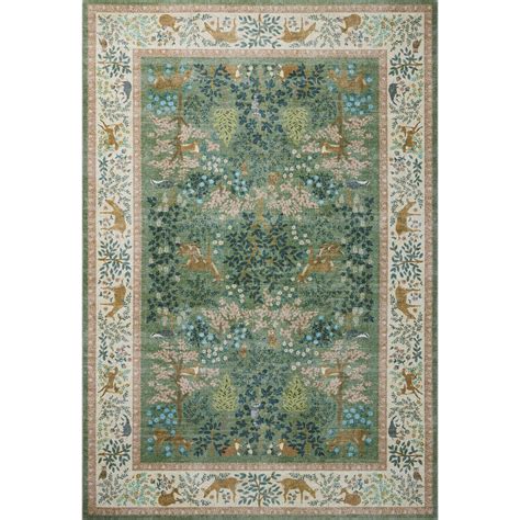 Rifle Paper Co. x Loloi Canopy Sage / Blush Area Rug & Reviews | Wayfair