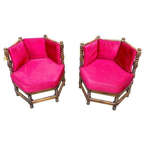 Mediterranean Spanish Revival Boho Chic Hexagonal Chairs - Showpieces ...