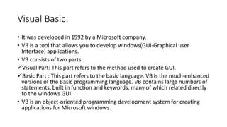 Image result for Terminologies Used in Visual Programming