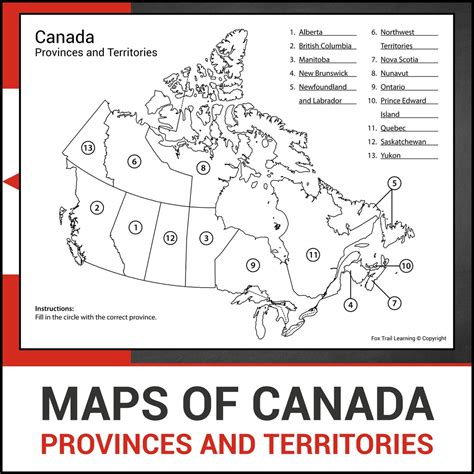 Printable Maps of Canada | Learn Provinces & Territories | Label and Identify | Geography Lesson ...