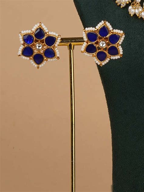 Gold Plated Thappa Jadau Kundan Necklace Set - TJ-S129 – Mortantra