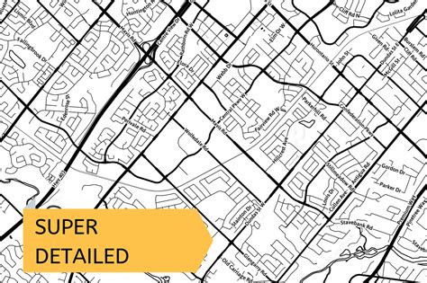 Printable Map of Mississauga Canada With Street Names | Etsy