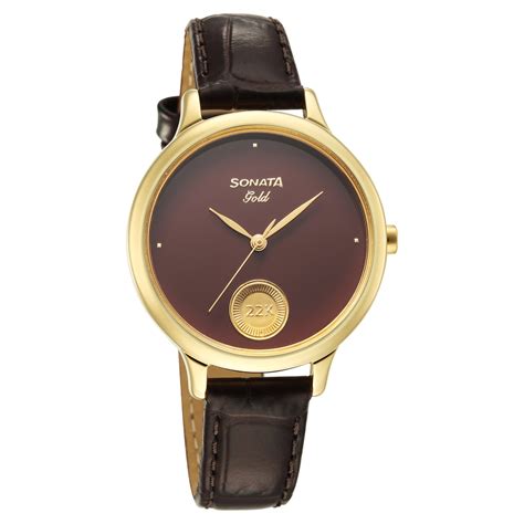 Buy Online Sonata Sonata Gold Quartz Analog Regal Maroon With Gold Coin ...