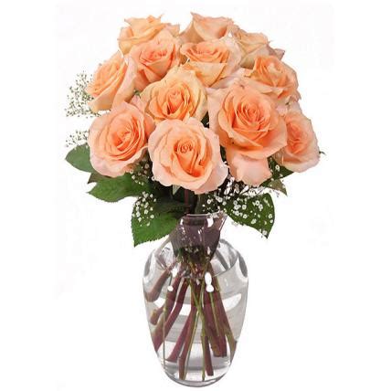 Peach Roses Vase Online Delivery | Indiagift