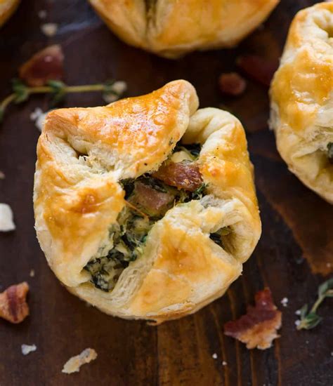 Spinach Puffs with Cream Cheese Bacon and Feta