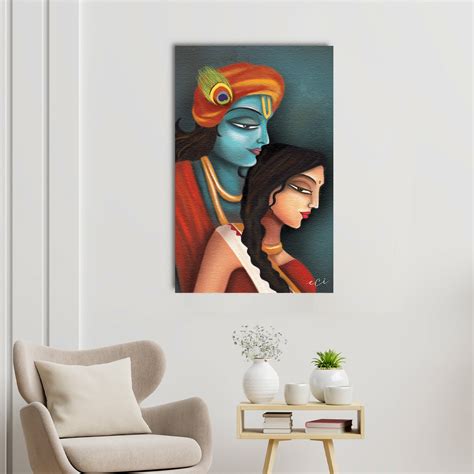 Hare Krishna Original Design Canvas Printed Wall Painting- eCraftIndia ...