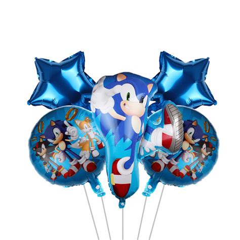 Buy 5 pcs Sonic Party Balloons, Sonic Party Supplies, Kids Baby Shower ...
