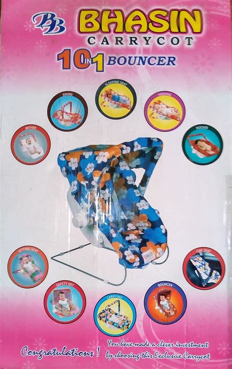 BHASIN Carrycot 10 in 1 Bouncer , Sky Blue : Amazon.in: Baby Products