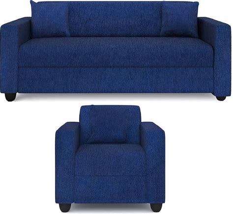 GNANITHA SOFASET Fabric 3 + 1 Sofa Set | Stylish Wooden Sofa Set for ...