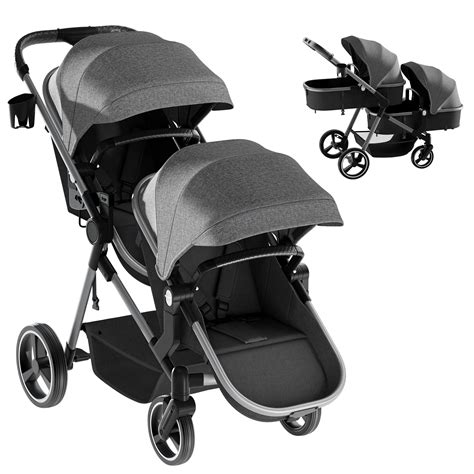 Amazon.com : MU Double Stroller, Foldable Tandem Stroller with ...