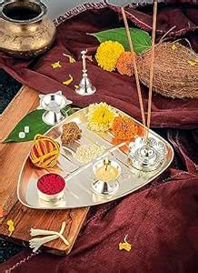 Silverglow Badri Pooja Set | Silver Plated Puja Thali Set | Festival ...
