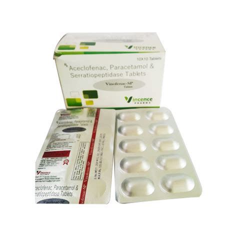 Aceclofenac 100 mg + Paracetamol 325 mg + Serratiopeptidase 10 mg / 15
