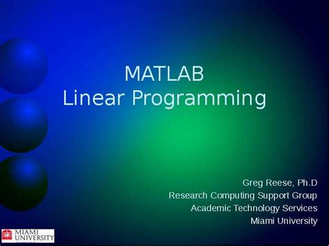 MATLAB Linear Programming 的图像结果