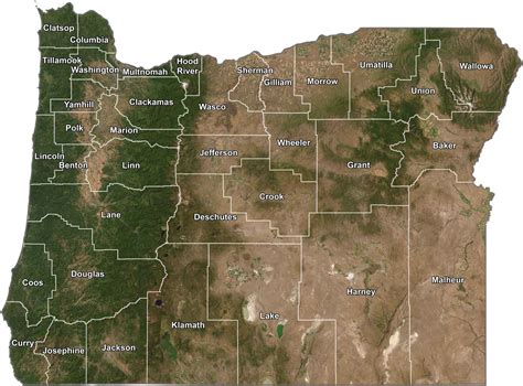 Oregon County Map With Towns