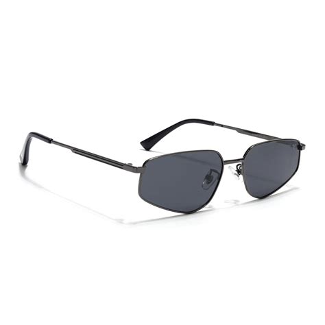 Claw | Black Rectangle Polarized Sunglasses | Gunmetal Grey Frame - PM